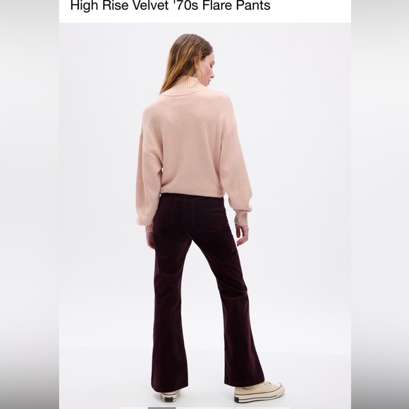 GAP High Rise Velvet ‘70s Flare Pants - Picture 2 of 3